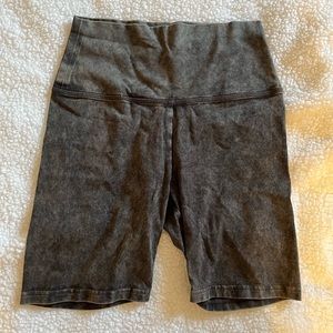 Aerie black acid wash biker shorts
